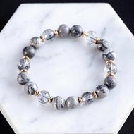 黑髮晶地圖石手鍊
