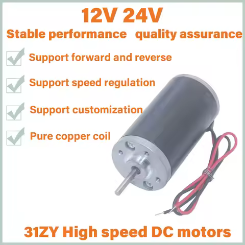 31ZY permanent magnet DC motor micro high-power motor speed regulation forward and reverse 12V high 