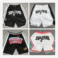 Embroidered Basketball Pants Pocket Casual Training Shorts with LOGO Spurs Celtics Lakers Nets Suns 