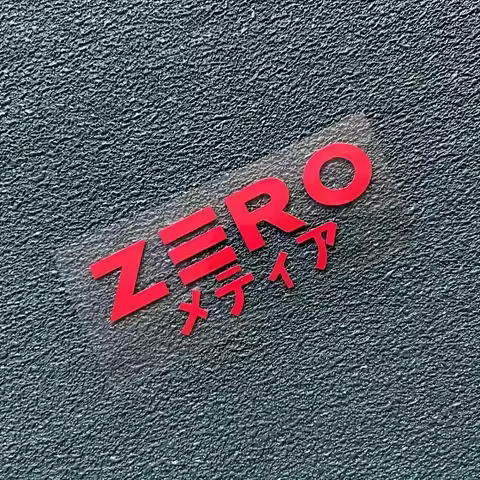 1Pc "ZERO" Japanese Katakana メティア JDM Vinyl Sticker Waterproof Decal for Car Motorcycle