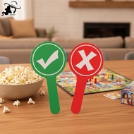 LISHU 2Pcs Fadeless Print Double-Sided Correct Wrong Paddles Handheld Voting Answer Signs for Public