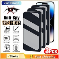 3Pcs Anti-Spy Privacy Tempered Glass For iPhone 16 15 14 13 12 11 Pro Max X XS XR MAX Plus Mini Full