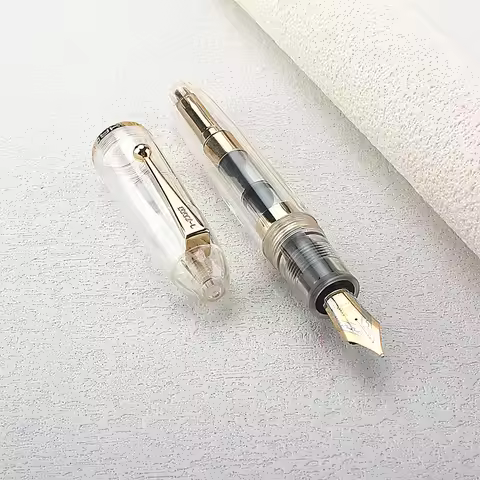 Luxury JinHao 9019 Dadao Fountain Pen Acrylic Transparent Spin Pen 40MM Nib Stationery Office School