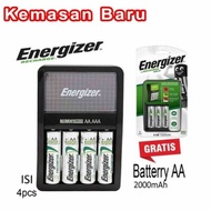 Baterai Charger Aa/Aaa + 4 Baterai Aa Mah Energizer Maxi/ Charger Batu