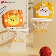 Ladysasa 1Set Kids Indoor Hanging Basketball Hoop No-Drill Height Adjustable Shooting Ring Set Folda