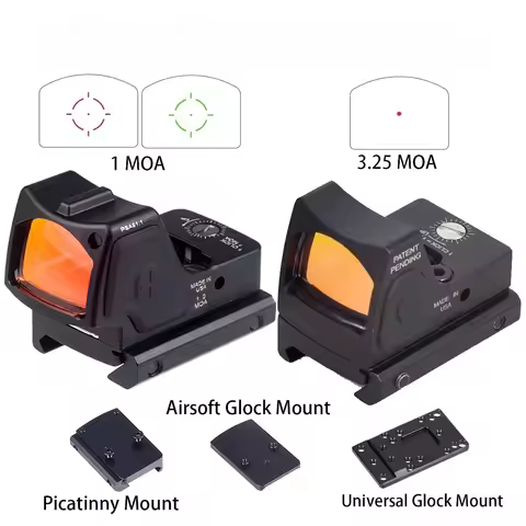 R-HD Red Dot Sight Collimator Reflex Sights For Airsoft Pistol Glock Glock17 20mm Picatinny Rail Mou