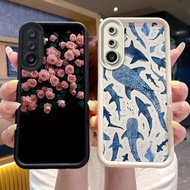 Shockproof Case For Samsung Galaxy M36 5G/F36 5G/M56/F56 Phone Casing Fish Flower Print Shell Silico