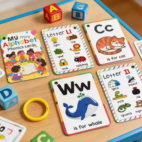 156 English Words, 26 English Letter Cards,Children's English Letter Cards, Enlightenment Cognitive