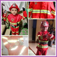 ▦ ☇◑ ⊕ Fireman Costume for Kids Boys Firefighter Career Guidance Suit Children Carrer Cosplay Unifo
