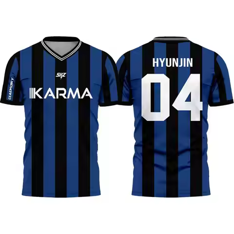 Karma SKZ Hyunjin 04 Soccer Jersey 3D Quick Dry T-Shirt For Men Women Sports Fan Tee Summer, outdoor