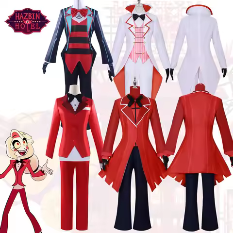 Anime Hazbin Cosplay Hotel Vox Alastor Lucifer Charlie Morningstar Costume With Claws Uniform Suits 