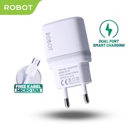 Robot Charger RT-K9 Dual USB Charger Handphone Charger Iphone Original