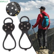 EGALLY 1 Pair Ice Gripper Spike, Universal Anti-Slip Shoes Crampons,  Spike 5/8 Teeth Spike Grips Cl