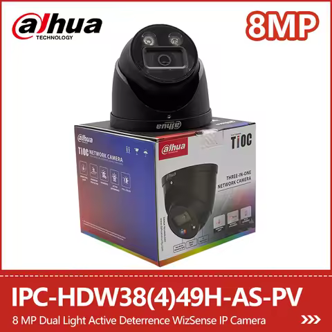 Dahua 4MP 8MP 4K PoE IP Camera Sound&Light Alarm Two-way Talk Security Camera CCTV IPC-HDW3849H-AS-P