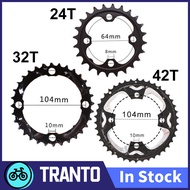 จักรยาน Triple Chainring ชุด22/24/32/42/44T 104/64BCD ห่วงโซ่3x 9/10S จานหน้าจักรยานเสือภูเขาทนทานกล