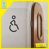 OKU Toilet Signage Washroom Sign Tandas Arcylic Toilet Sign Minimalist