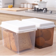 READY STOCK Japanese-style Bread Box Storage Box Kitchen Plastic Flour Bucket Toast Fresh-keeping Box Food Box Transparent with Lid Multi-function Fridge Storage Box