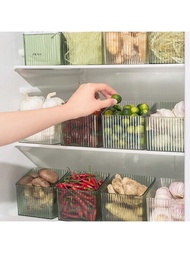 1入組透明冰箱食品調料儲物盒，廚房收納盒，冰箱整理盒