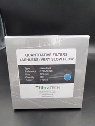กระดาษกรอง Filter Paper (Quantitative Analytical Filter) QT45 Dia.125 mm. ; Filtratech France