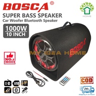 BOSCA 10inch 1000W SUPER BASS Subwoofer Speaker CAR Subwoofer Wooden Box With bluetooth