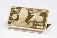 เหรียญทรัมป์100ดอลลาร์สหรัฐอเมริกาเหรียญโลหะสีทอง24K ทองทองแท่งเหรียญอเมริกันแท่งทองของที่ระลึกของสะสม