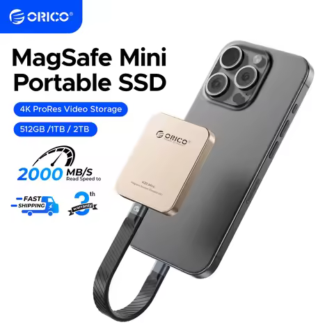 ORICO K20Mini Magnetic External SSD for iPhone 17 16 Pro/Max ProRes 2000MB/s 4K ProRes HDR Record an