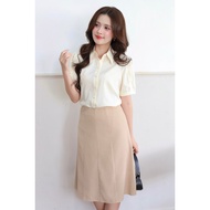 Women's A-line dress DAN CHAU 914, black and cream, size M L XL 2XL 3XL
