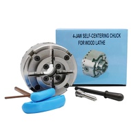 KP96 4-Jaw Self-Centering Chuck For Wood Lathe High Precision Woodworking Chuck 4 Inch 100MM Thread 