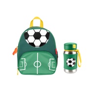 美國 SKIP HOP Spark Style小童後背包+不鏽鋼吸管水壺組/ 足球