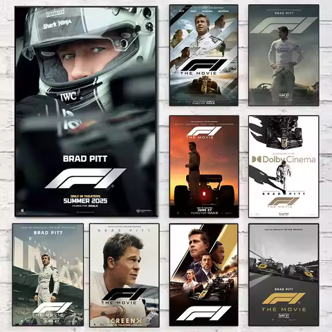 F1 The Movie 2025 Brad Pitt Racing Motorsport Film Poster Canvas Painting Wall Art Pictures Home Bed
