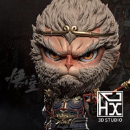 [White Model Unpainted] Q Version Black Myth Goku 3D Printing Coating Figure Game Model Desktop Deco