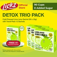 (Bundle of 90) LICKZ TRIO Cold-Pressed Lime Juice Sachets 90s – Light Detox Cleanse • Glow-Up Vitami