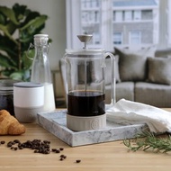 【生活哲學】960ml法式濾壓壺 | 透明濾壓壺 - 尤加利矽膠套