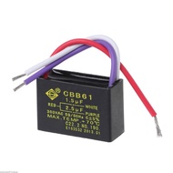 SV Black CBB61 1 5uF+2 5uF 3 Wires 250V 50 60Hz Capacitor For Ceiling Fan Aluminum Electrolytic Capa