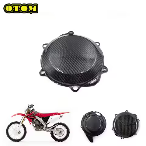 Motorcycle For HONDA Clutch Cover Engine Carbon Fiber Protector Guard CRF250R CRF250X CR125 CRF450X 
