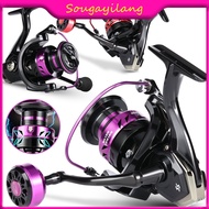 Sougayilang Spinning Fishing Reel 5.2:1 Gear Ratio 1000-4000 Model Fishing Reel with Aluminum Spool 