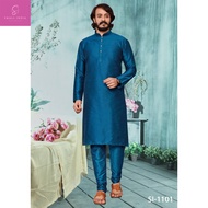 {**ส่งฟรี**} SMALL INDIA 💁‍♂️ Art Silk Traditional Mens Wear 💁‍♂️ Kurta Pajama For Men