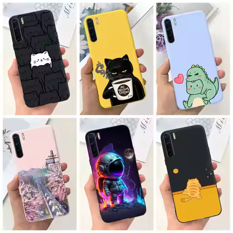 For Oppo A91 Case Oppo F15 CPH2001 Cute Fashion Cartoon Cover Soft Silicone Phone Cases For Oppo F15