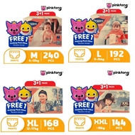 Drypers Drypantz M / L / XL / XXL (3+1packs) BOX FOC PINKFONG/ HOGI /BABY SHARK PLUSH PILLOW X 1 UNI