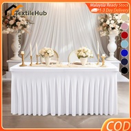 4ft/6ft/8ft Table Skirting Table Cloth Cover Elastic Anti-Wrinkle Conference Reception Banquet Weddi