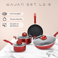 COD Panci 13 Set Serbaguna Anti Lengket Panci Sup Teflon Frypan Tutup Kaca Free Spatula 6PcsURAH