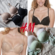 H&m Full Lace Bombshell Super Push Up Bra Bh Foam Thick Pushup Cleavage Boost Add a Size Push Up Bh 