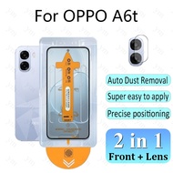 2 in 1 OPPO A6t HD One-click Dust Free Tempered Glass Screen Protector For OPPO Reno 14 15 F A6s A6x