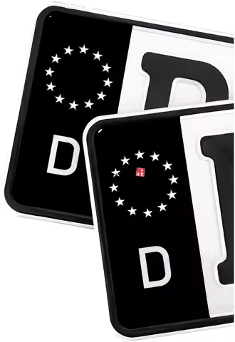 2 x Number Plate Black Sticker D E GB NL PL DK CZ SK EU Field Film Black Car Trailer Caravan Bus Fit