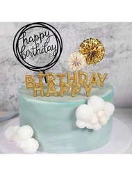 生日蠟燭字母英文字母蛋糕裝飾快樂黃金派對烘焙用品插入式蠟燭