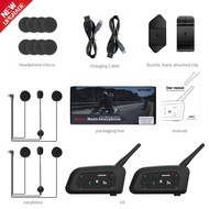ZSBHT Vnetphone V6มอเตอร์ไซค์อินเตอร์คอมชุดหูฟังบลูทูธมอเตอร์ไซด์6ไรเดอร์สามารถควบคุมระยะไกลอินเตอร์