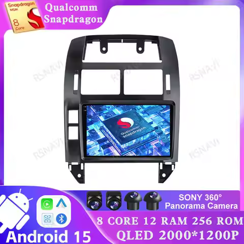 Android 15 for Volkswagen VW Polo MK4 6Q 9N 9N3 2004-2009 Autoradio GPS DSP BT Wireless Carplay Auto