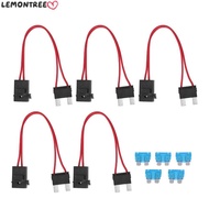 LEMONTREE 5PCS Fuse Connector, 20A With Wire Car Fuse Holder, Waterproof 16AWG Auto Inline Fuse Hold