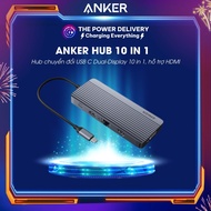 Anker USB C Dual-Display 10 in 1 A83C2 adapter Hub, Support HDMI 30Hz 1080p VGA, PD 100W, 5Gbps - 12T