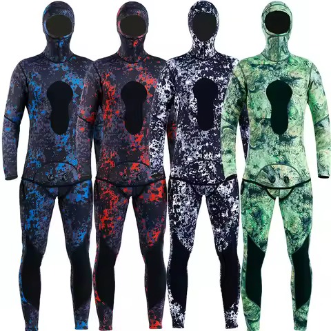 3MM Camo Wetsuit 2 Piece Set for Diving Fishing Spearfishing